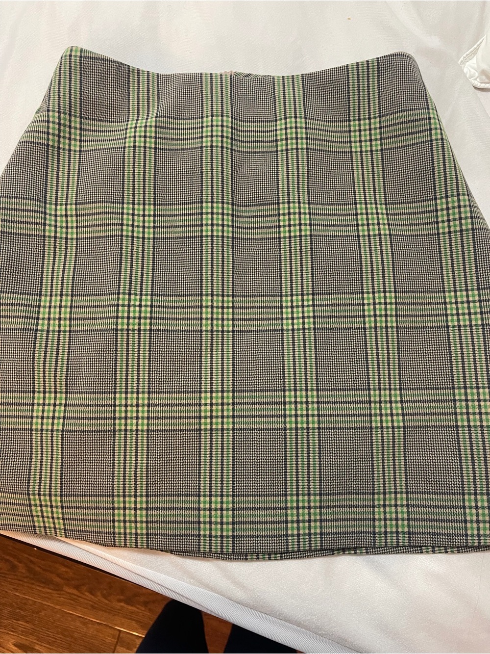 Wilfred Plaid Mini Skirt in Green and Black